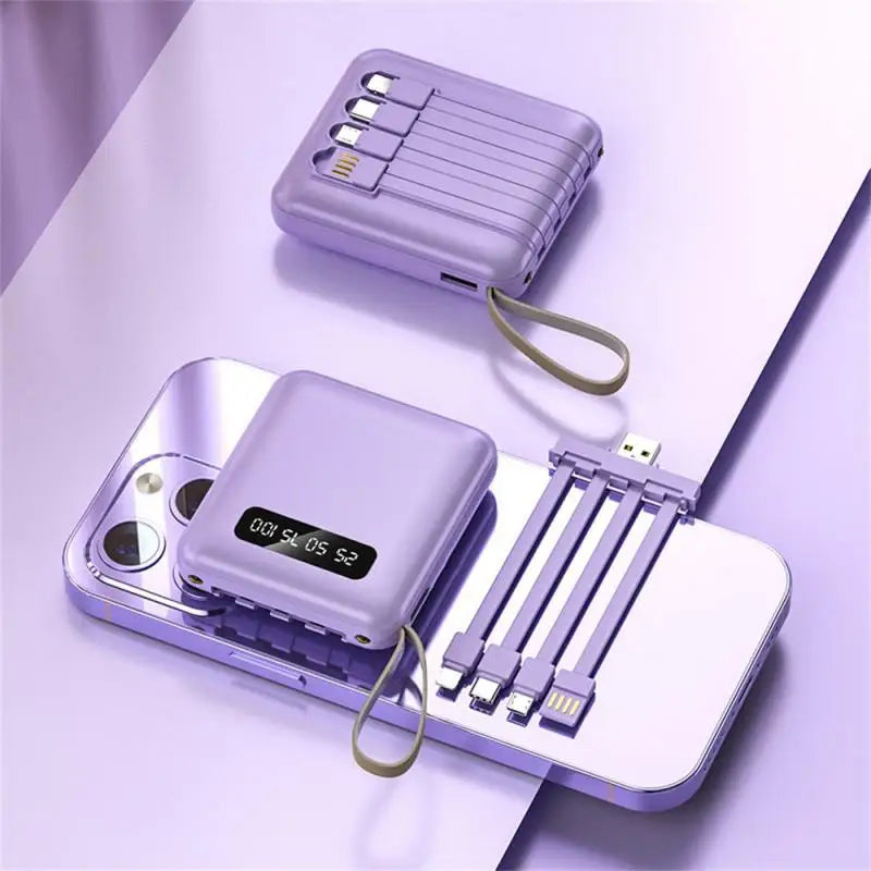 Mirror Screen Mini Fast Charge Large Capacity 20000 MAh Fast Charging Power Bank Sharing With Cable Mobile Power Supply