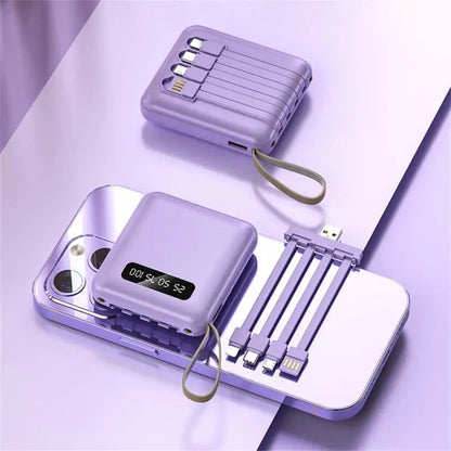 Mirror Screen Mini Fast Charge Large Capacity 20000 MAh Fast Charging Power Bank Sharing With Cable Mobile Power Supply