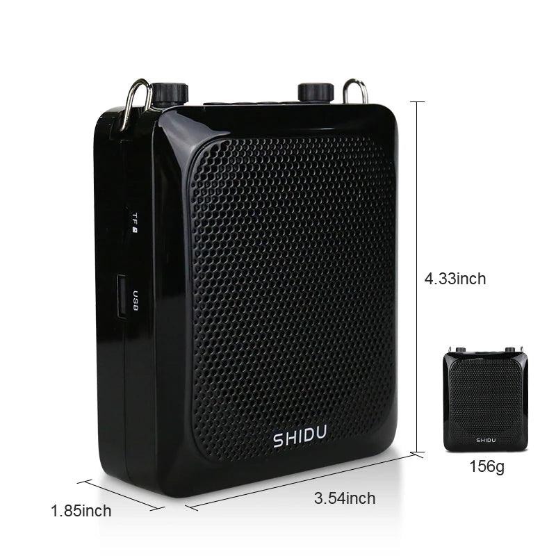SHIDU 25W Portable Bluetooth Wireless Voice Amplifier for Teacher with UHF Microphone AUX HiFi Recording Mini Echo Audio Speaker