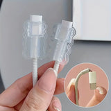 2pcs Data Cable Protector Sleeves Anti-Breakage Cord Saver Mobile Phone Accessory Flexible Cord Management