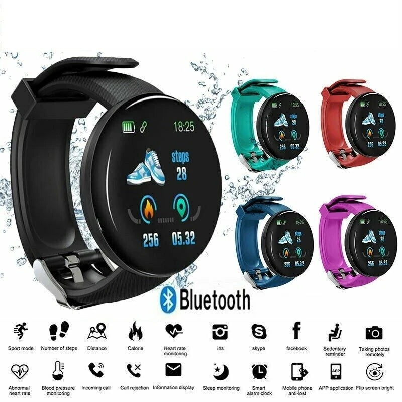 New Smart Watch Men Women Smart Bracelet LED D18 Smartwatch Waterproof Smart Touch Screen Bracelet reloj Inteligente 2022 hombre