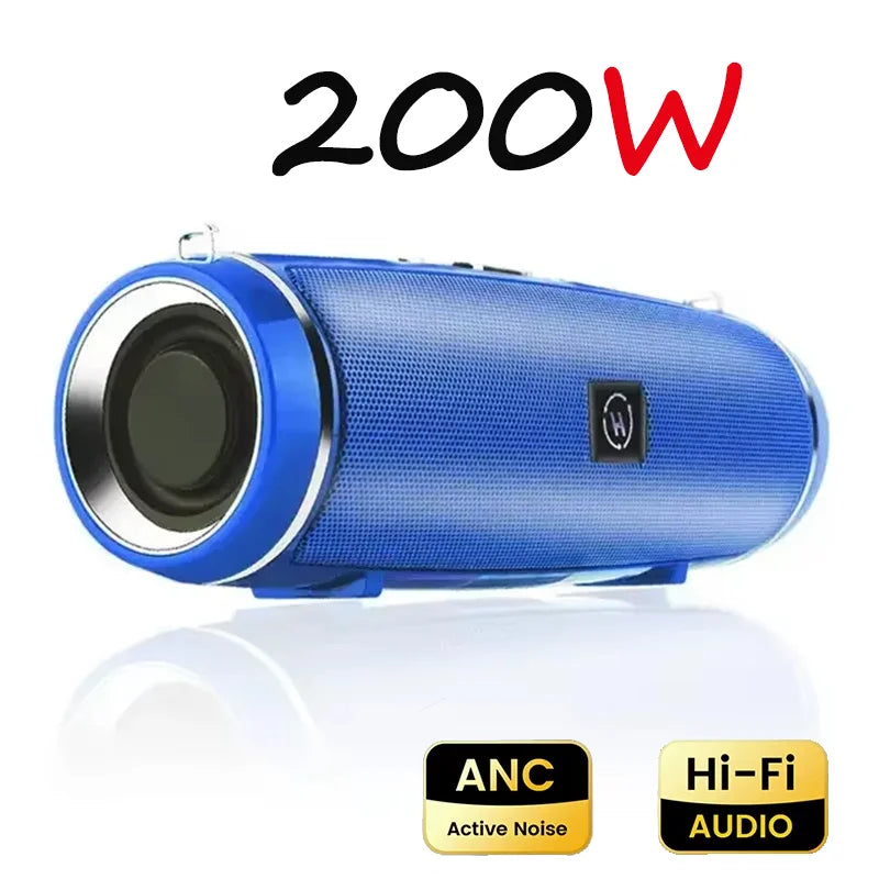 VIVO 200W Portable Bluetooth Speaker IPX7 Outdoor Waterproof HIFI Pillar Speaker Subwoofer Stereo Speaker FM Radio TF Boom Box