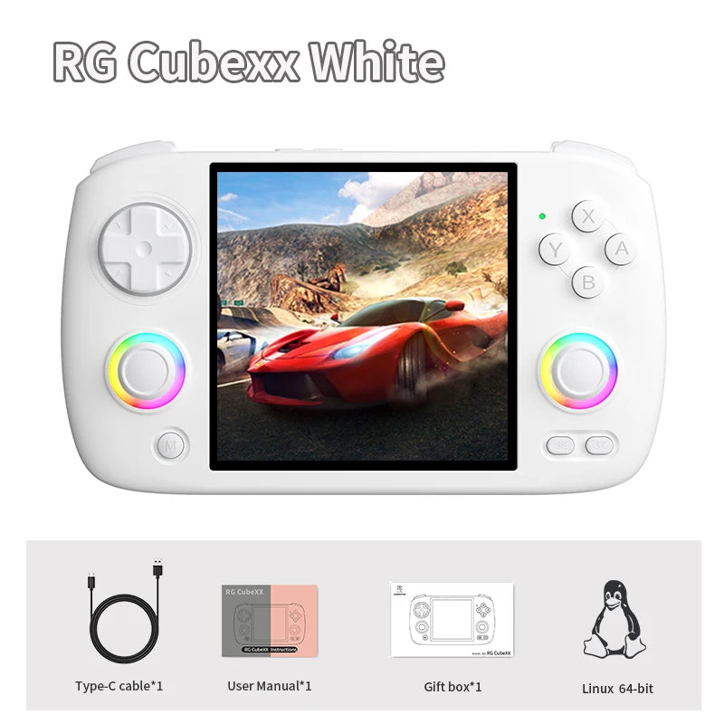 ANBERNIC RG CubeXX Handheld Game Console 3.95" IPS 720*720 Screen Linux WIFI Bluetooth HD-Connection Retro Video Gaming Console