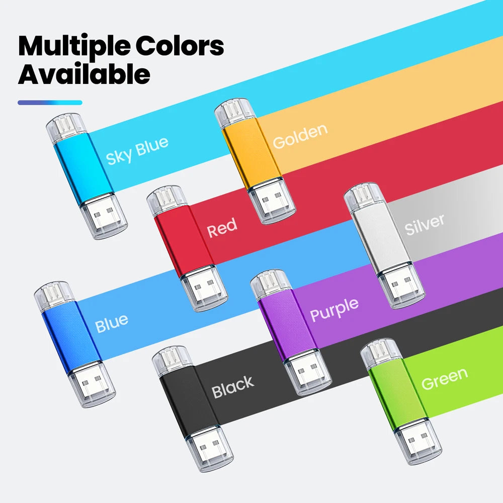 High speed TYPE C 2in1 USB flash drive 128GB 64GB 32GB metal Pen drive smart phone Car TV USB stick 4GB 8GB 16GB Creative gift