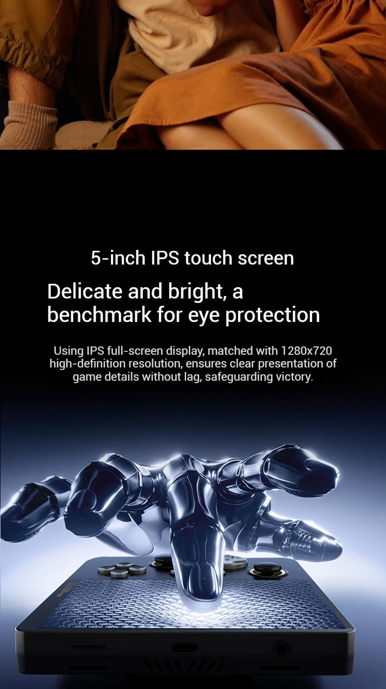 GAMEMT E5 Ultra Gaming Console Hall-Effect Joystick Handheld 5" 1280*720 60Hz IPS Touch Screen 5000mAh Portable Android Consoles