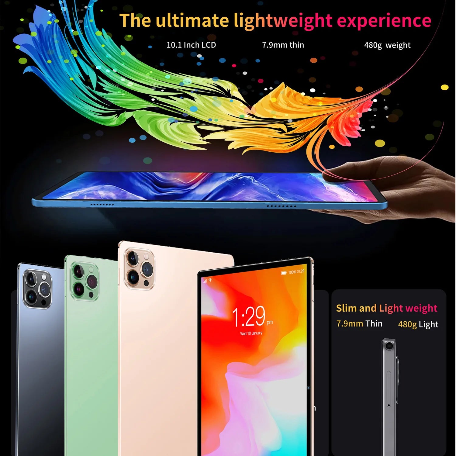 New 10.1 Inch Tablets Octa Core 4GB RAM 64GB ROM Dual SIM Cards 3G Phone Call WiFi Bluetooth Google Play Tablet Pc Android 13