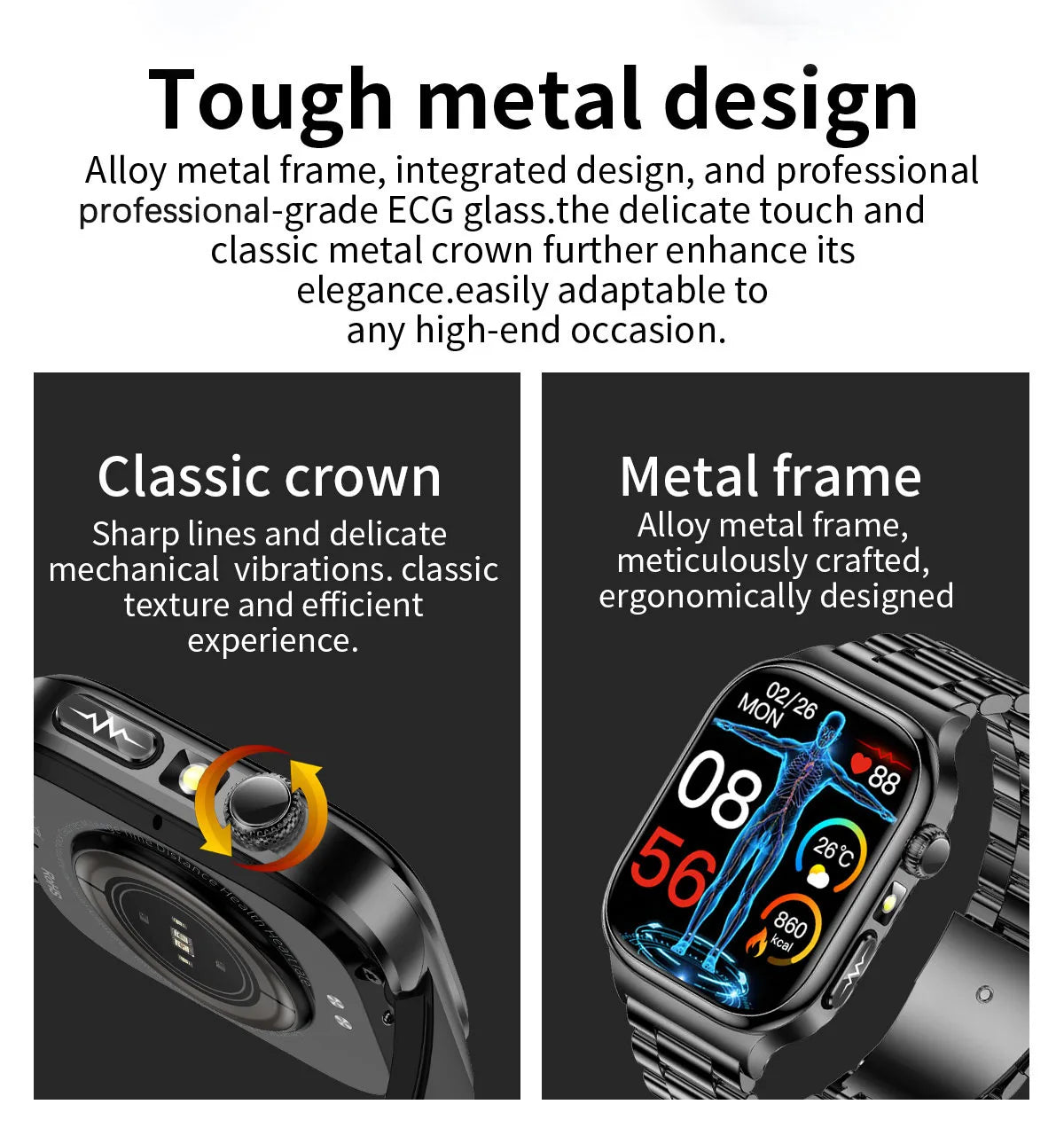 Upgraded Micro Physical Examination Smart Watches For Man Uric Acid Body Fat Five Organ Health Watches Bluetooth Call SmartWatch