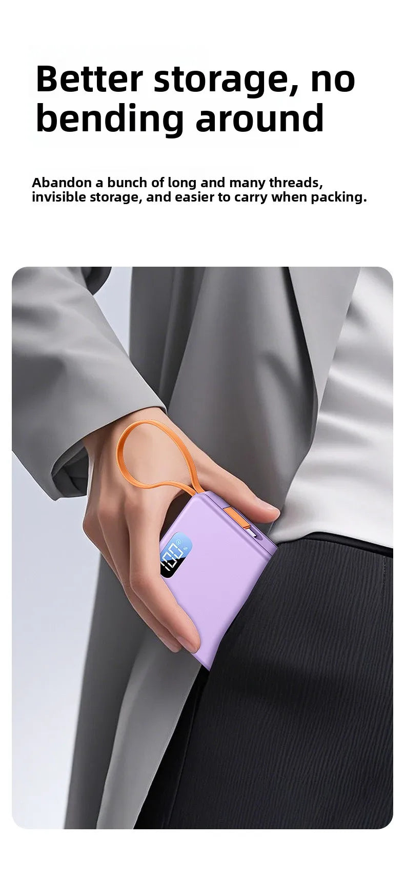 4*18650 Power Bank Cases 10W Battery Holder Portable 22.5W Type C Fast Charging Shell for iPhone Xiaomi With Charging Cable