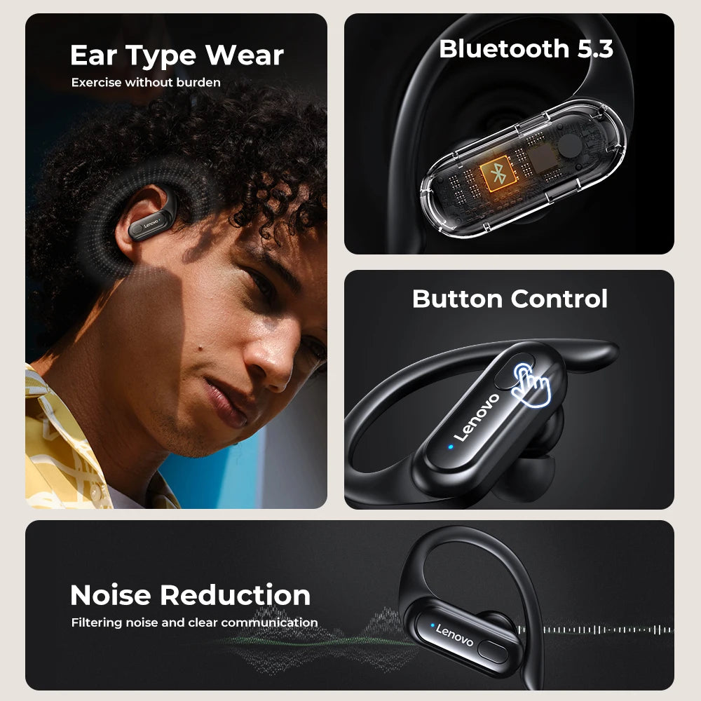 Original Erazer XT60 PRO Sports Wireless Headphones Bluetooth  Earphones HiFi Lenovo Earbuds with Mic Earhook