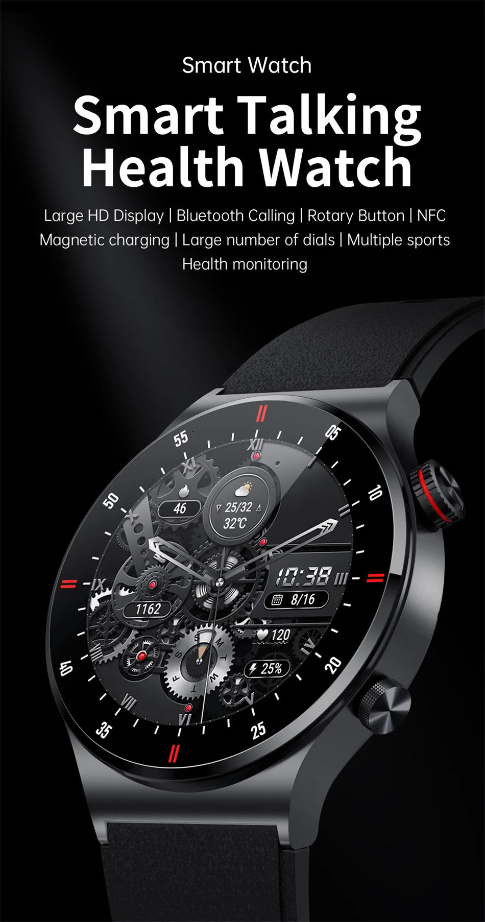GPS ECG+PPG Bluetooth Call Smart Watch Men 2025 Sports Bracelet NFC Waterproof Custom Watch Face Men SmartWatch For IOS Android