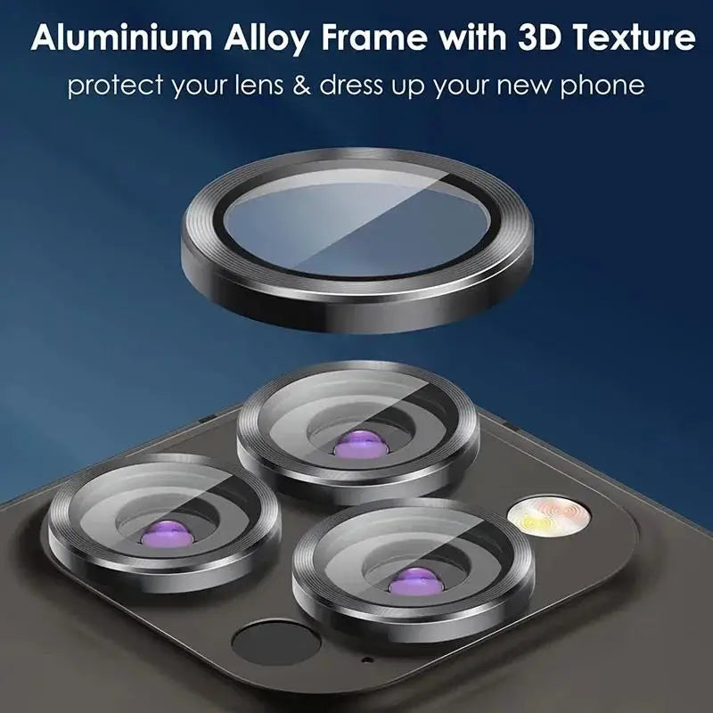 3PCS Camera Lens Protector For iPhone 16 15 14 Pro Max Plus Metal Protector Glass For iPhone 15 14 PM 13 Promax Mini Camera Lens