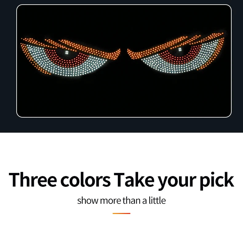 USB Dynamic Devil Eyes Light Car Windshield Dynamic LED Matrix Panel Screen Light for Car Truck Window Decor Lighting 11 Modes