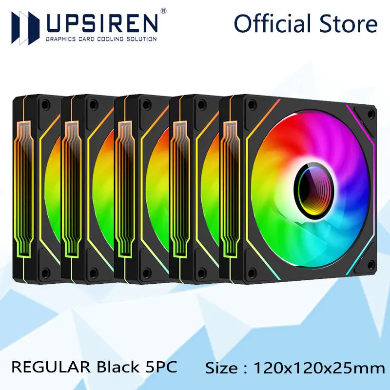UPSIREN UF-1 PRISM 4 PRO Computer Chassis Fan 12cm ARGB 4 Pin PWM Quiet Cooling Fan 12V Large Air Volume 45.2CFM/600-1500RPM