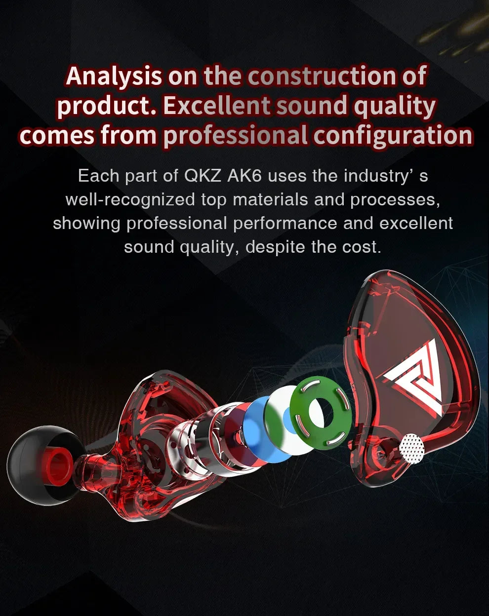 Genuine QKZ AK6 Gaming Headset Gamer Headphones 3.5mm Cable Ear Phones Noise Reduction Hands Free Wired Earphones For Sports