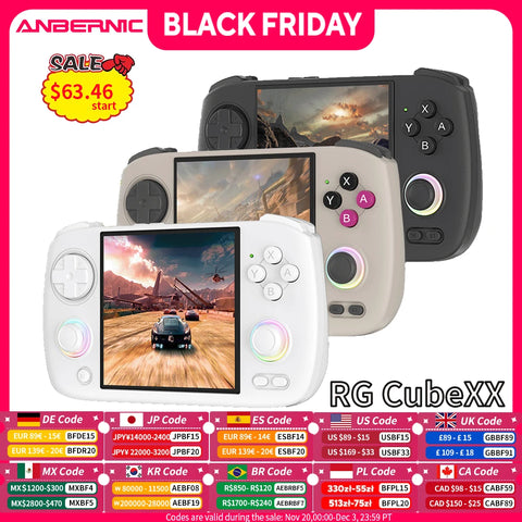 ANBERNIC RG CubeXX Handheld Game Console 3.95" IPS 720*720 Screen Linux WIFI Bluetooth HD-Connection Retro Video Gaming Console