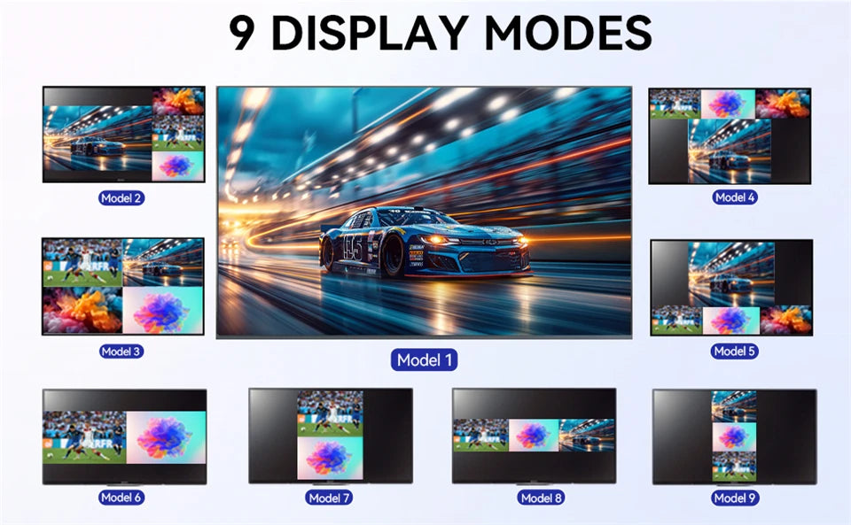4K HDMI Quad Screen Multiviewer 4x1 1080P 4 in 1 out HDMI Multi Viewer Seamless Switcher 9 Display Modes for Camera Laptop PC TV