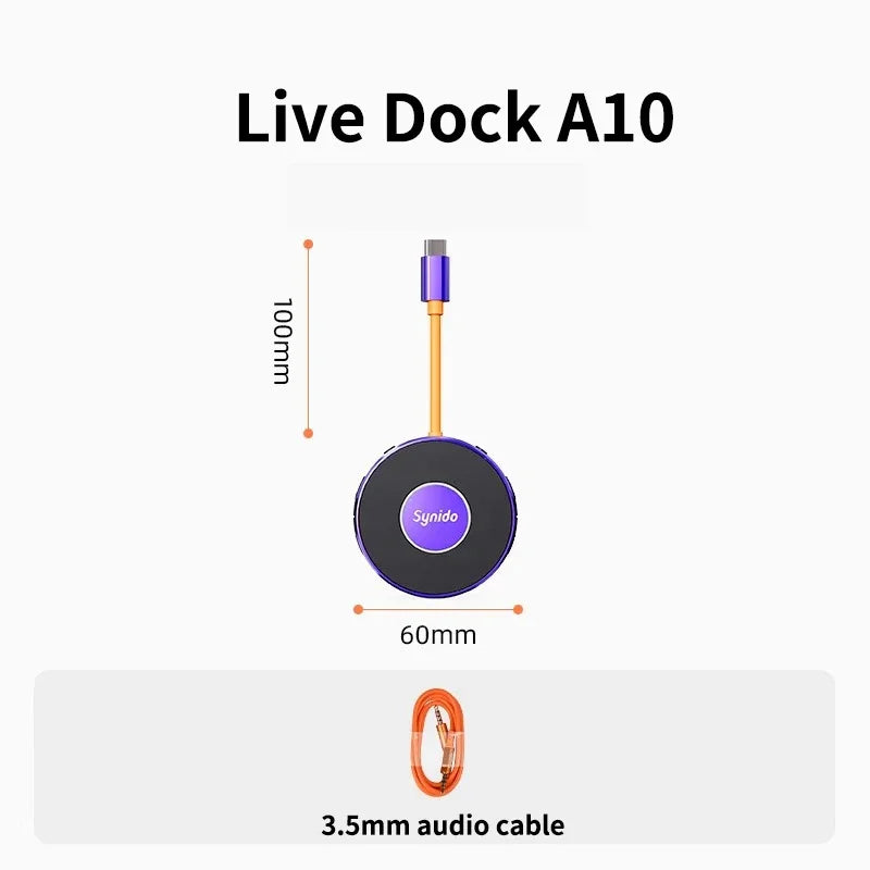 Synido Live Dock A10/A20 Audio Adapter with USB-C Music Recording Portable Audio Interface for iPhone Android Phones PC computer