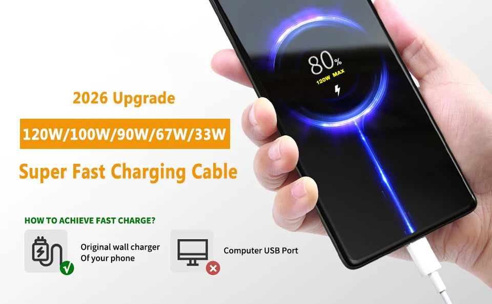 Xiaomi Original Usb Type C Cable 120W 100W 90W 67W Turbo Fast Charger Mi 17 15 14 13 12 T Pro 11 Ultra Poco X6 X7 Redmi Note 10