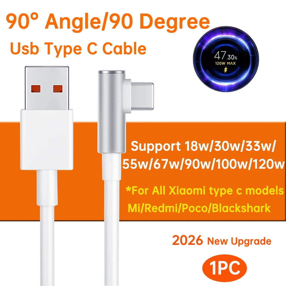 Xiaomi Original Usb Type C Cable 120W 100W 90W 67W Turbo Fast Charger Mi 17 15 14 13 12 T Pro 11 Ultra Poco X6 X7 Redmi Note 10