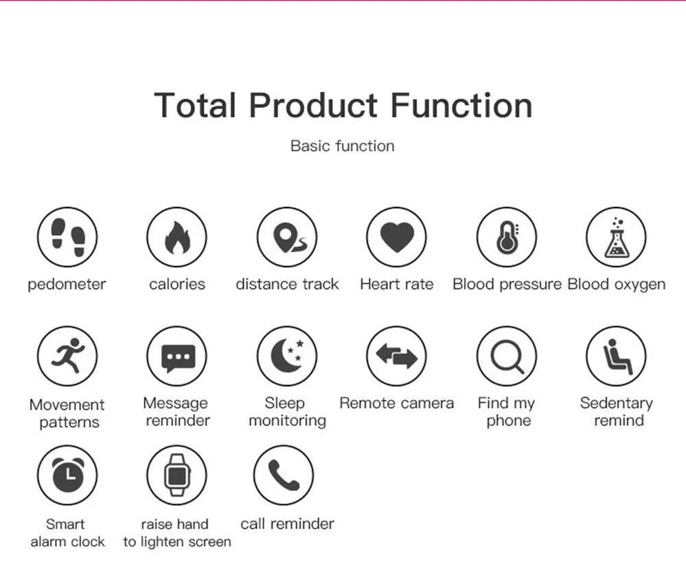 D18 Smart Watch Heart Rate Monitor Men's Women's Smartwatch Round Fitness Digital Watches for Men Women Band Bracelet PK D20 Y68