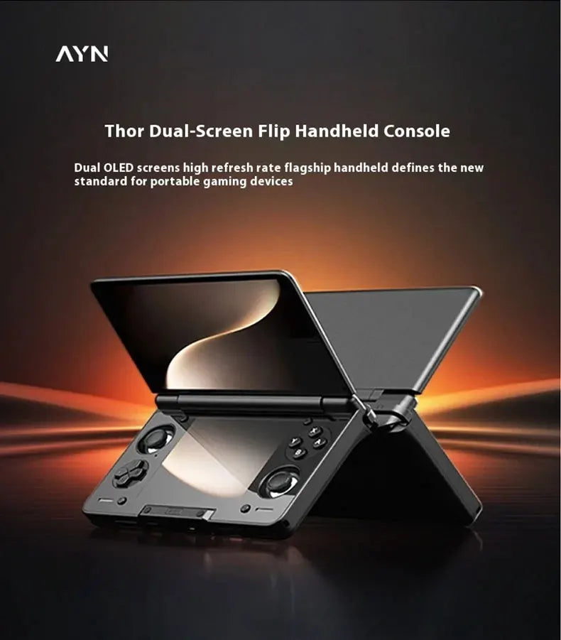 AYN Thor Android Handheld Dual Screen Clamshell 6'' AMOLED Screen 1080p Gaming Entertainment Device