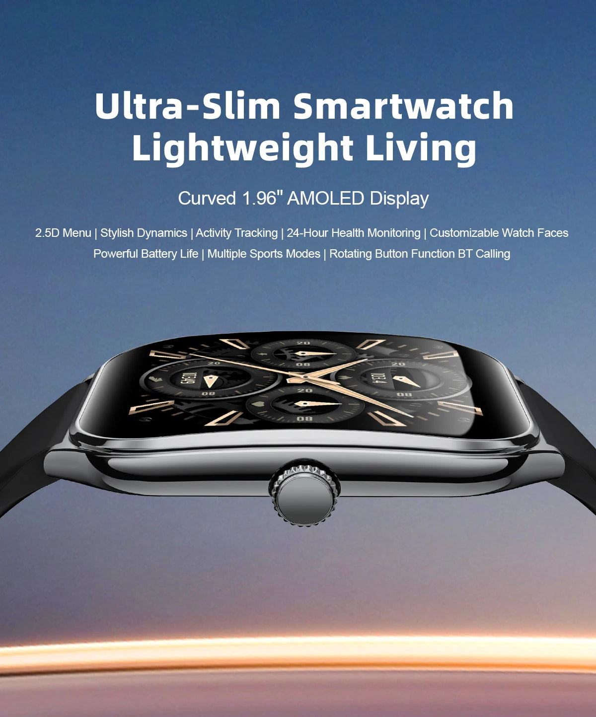 New Ultra Thin Smart Watch men 1.96" AMOLED 360*360 HD Pixel Display Always Show Time Call Reminder Smartwatch Ladies For huawei