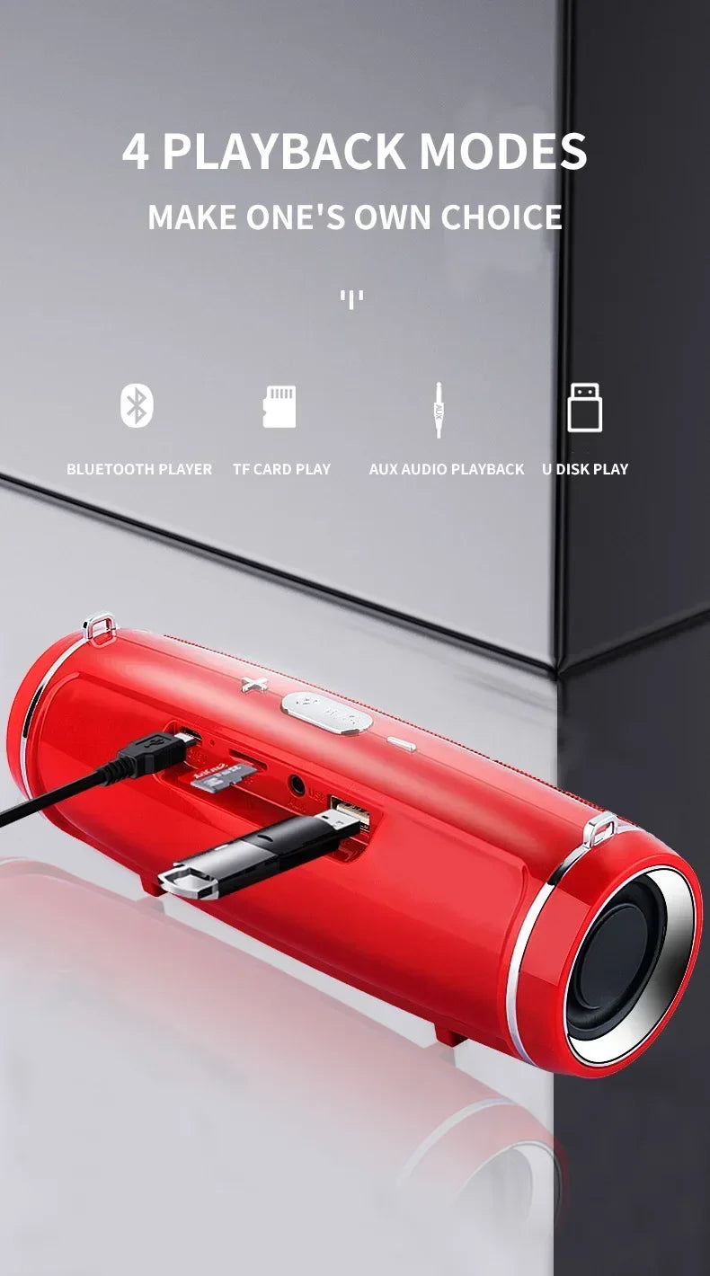 VIVO 200W Portable Bluetooth Speaker IPX7 Outdoor Waterproof HIFI Pillar Speaker Subwoofer Stereo Speaker FM Radio TF Boom Box