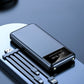 New Style BCAK power bank 20000mAh self-contained cable fast charging mini mobile phone gift mobile power supply