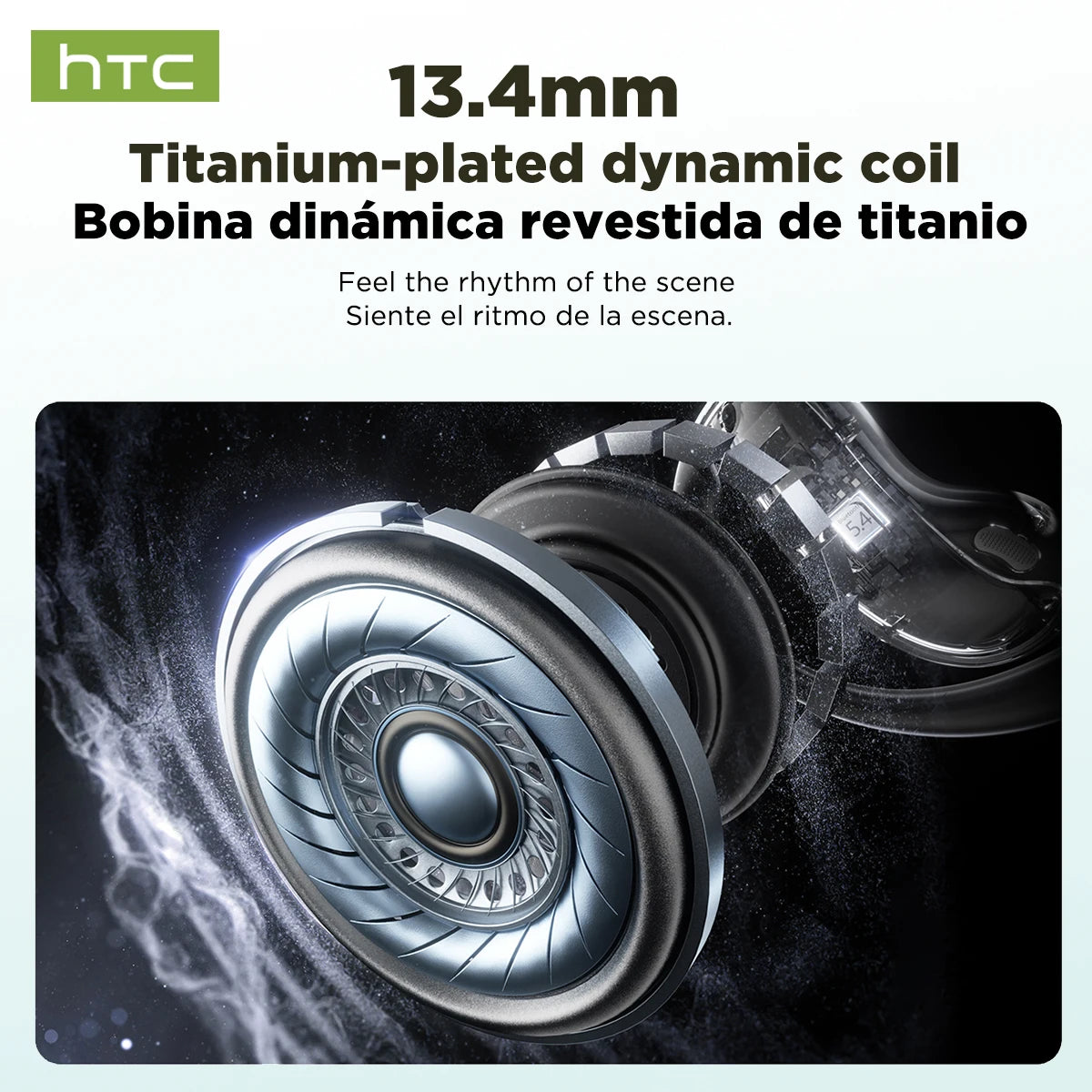 HTC NE19 Bluetooth Earphones AI OWS Sports Wireless Headphones with Mic Powerful Bass AI Translator Earbuds Waterproof Long Life