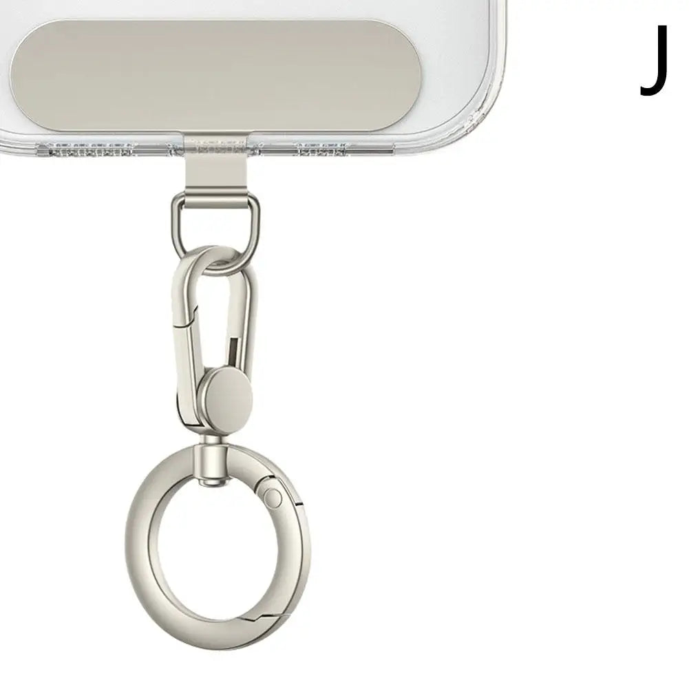 Metal Phone Lanyard Gasket Patch Rotatable Metal Buckle Hanging   Steel Clip Card Cord Tab Mobile Phone Accessories