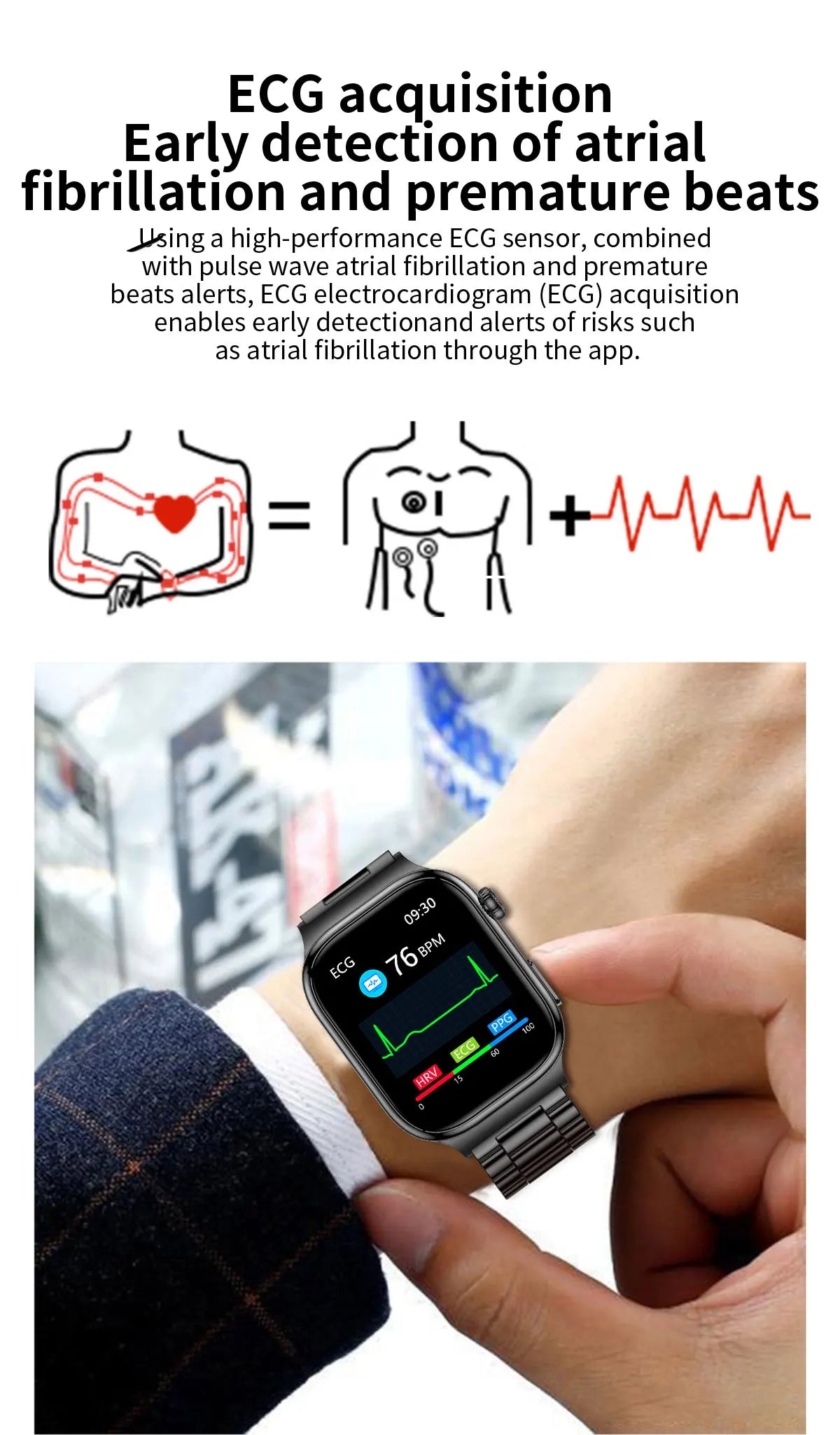 2025 New Smart Watches For man Health ECG+HRV Blood Oxygen Uric Acid Fitness Sport Tracker Watch body fat Sleep Call Smartwatch
