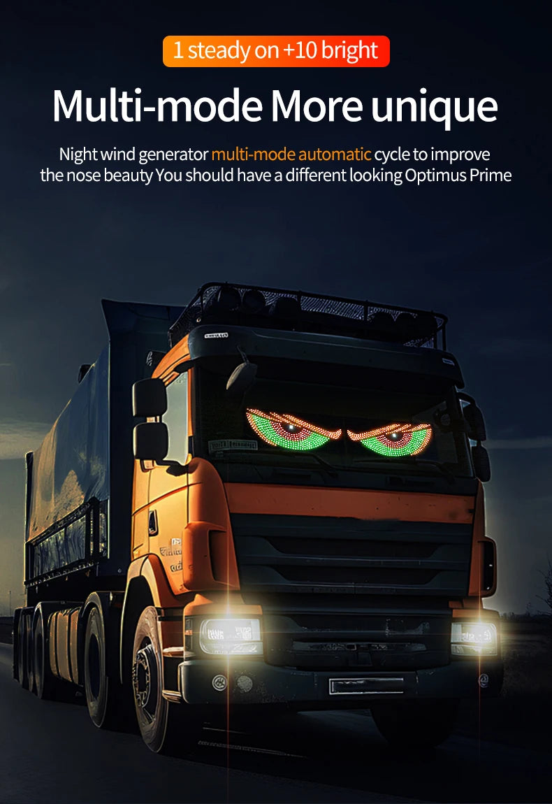 USB Dynamic Devil Eyes Light Car Windshield Dynamic LED Matrix Panel Screen Light for Car Truck Window Decor Lighting 11 Modes