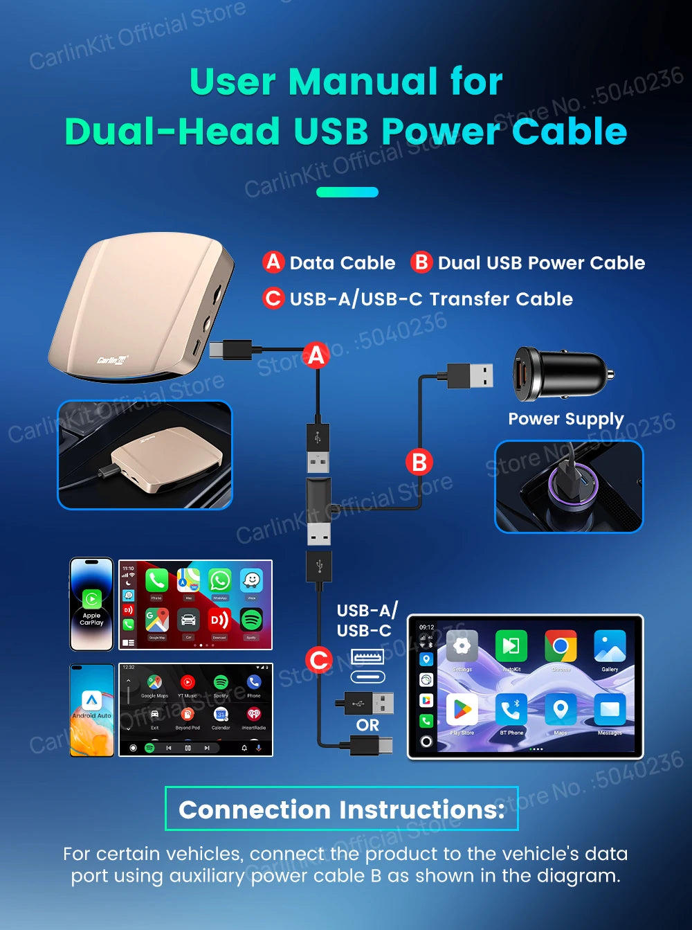 CarlinKit 8G+256G /128G Android 15 Ultra CarPlay TV Box For Netflix IPTV GPS Wireless CarPlay &Android Auto Smart Car Video Box