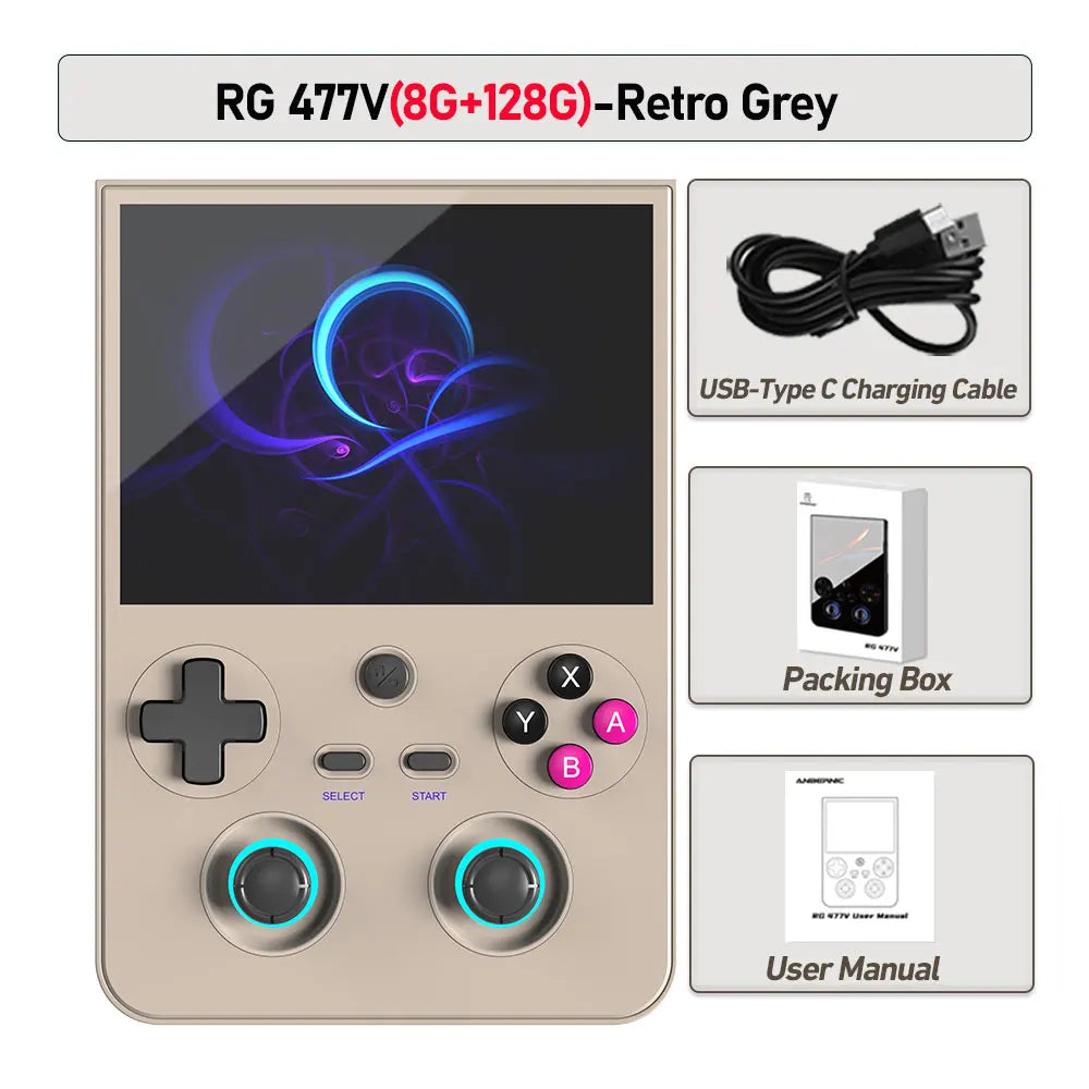 ANBERNIC RG 477V Retro Game Console Android 14 Dimensity 8300 Game Player 4.7" LTPS In-Cell Screen 5500mAh Wi-Fi 6E Hall joystic