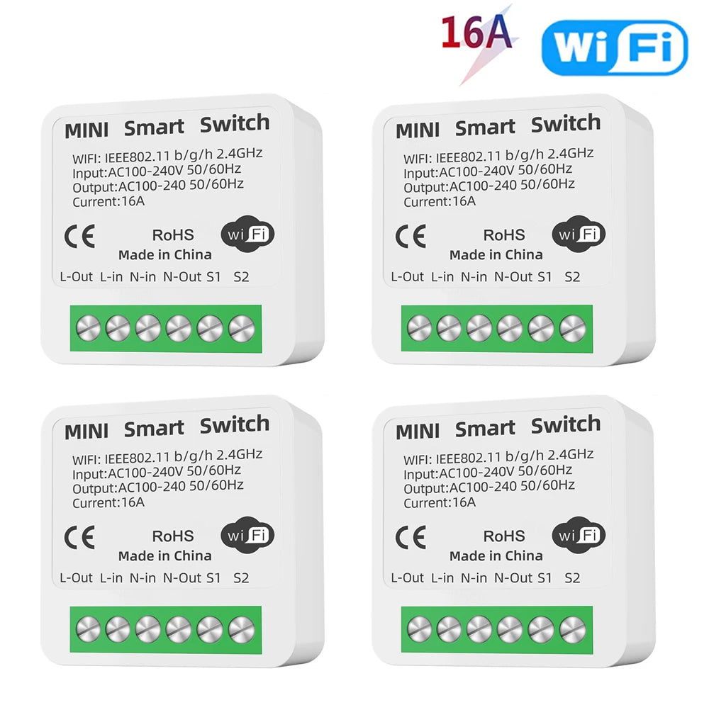 16A Tuya WiFi Smart Switch 2-way Control with Energy Monitor Switch Mini Smart Breaker Smart Life Control  Alexa Via Google Home