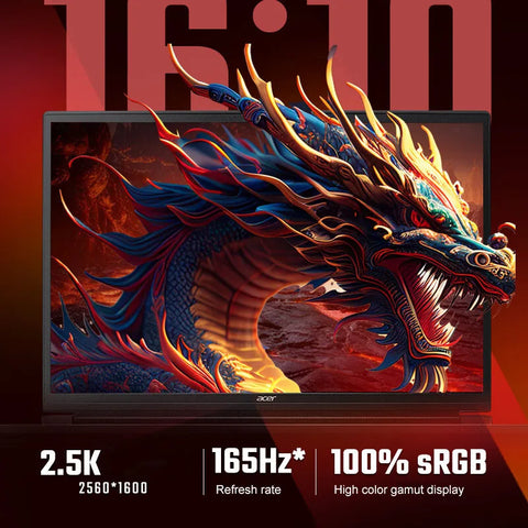 2024 Acer Nitro Dragon Gaming Laptop 16 Inch 2.5K 165Hz IPS Screen Netbook Ryzen R7-8745H 32GB 1TB RTX4060 Gaming Notebook PC