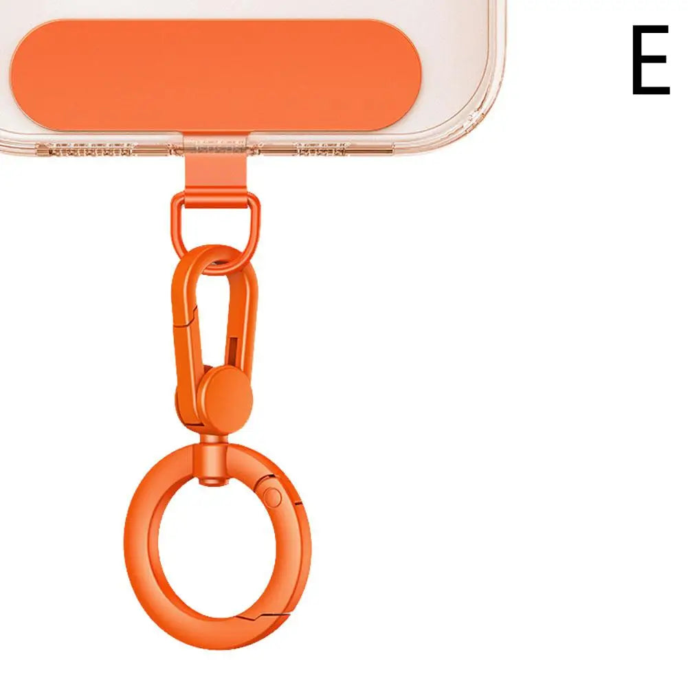 Metal Phone Lanyard Gasket Patch Rotatable Metal Buckle Hanging   Steel Clip Card Cord Tab Mobile Phone Accessories