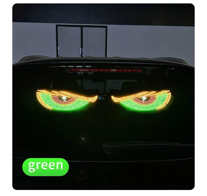 USB Dynamic Devil Eyes Light Car Windshield Dynamic LED Matrix Panel Screen Light for Car Truck Window Decor Lighting 11 Modes