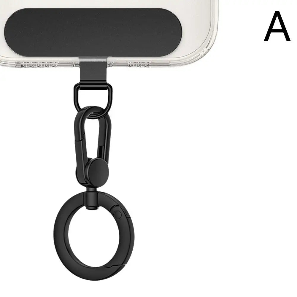 Metal Phone Lanyard Gasket Patch Rotatable Metal Buckle Hanging   Steel Clip Card Cord Tab Mobile Phone Accessories
