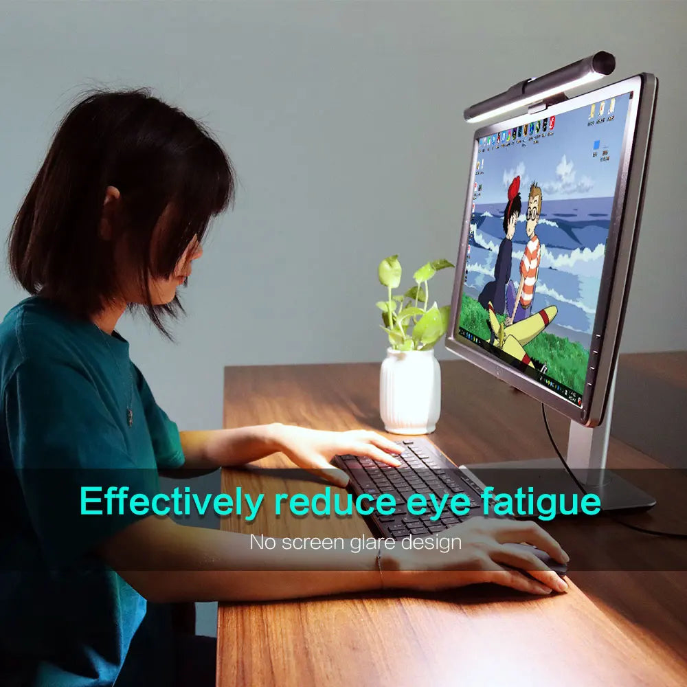 Monitor Light Bar LED Computer Screen Hanging Lights RGB Atmosphere Table Lamp for Work Study Read Gaming Stepless Dimmable