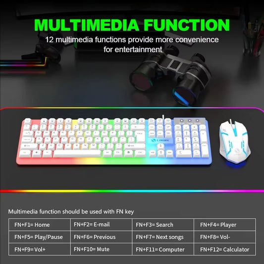GTX350 Gaming Keyboard Mouse Combos Computer Laptop Backlight Gamer Kit LED Wired Usb Keyboard GTX350 Set-Black