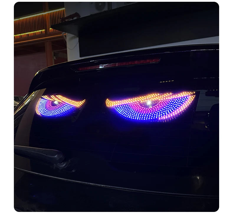 USB Dynamic Devil Eyes Light Car Windshield Dynamic LED Matrix Panel Screen Light for Car Truck Window Decor Lighting 11 Modes