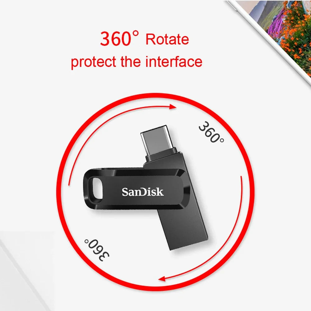 For iPhone 15 Plus/Pro/Max Ultra Dual Drive Go OTG Flash Drive USB3.2 Type-C Pendrive 64G 128G 256G 512G for Smartphone Laptop
