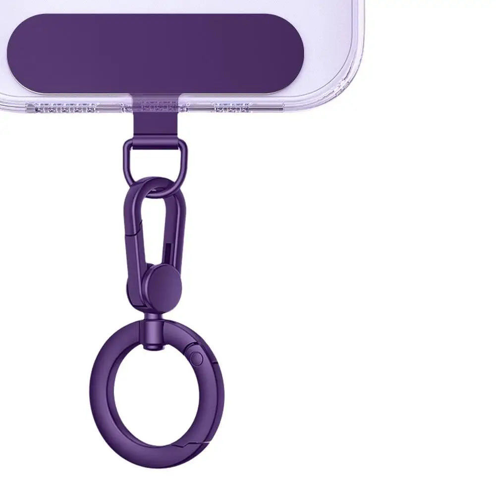 Metal Phone Lanyard Gasket Patch Rotatable Metal Buckle Hanging   Steel Clip Card Cord Tab Mobile Phone Accessories