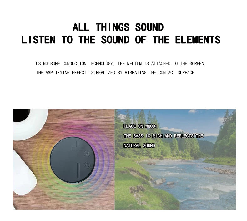 Extra Large TWS Bone Conduction Bluetooth Speaker TWS Wireless Support TF Card Play Music Subwoofer Vibration Stereo Audio