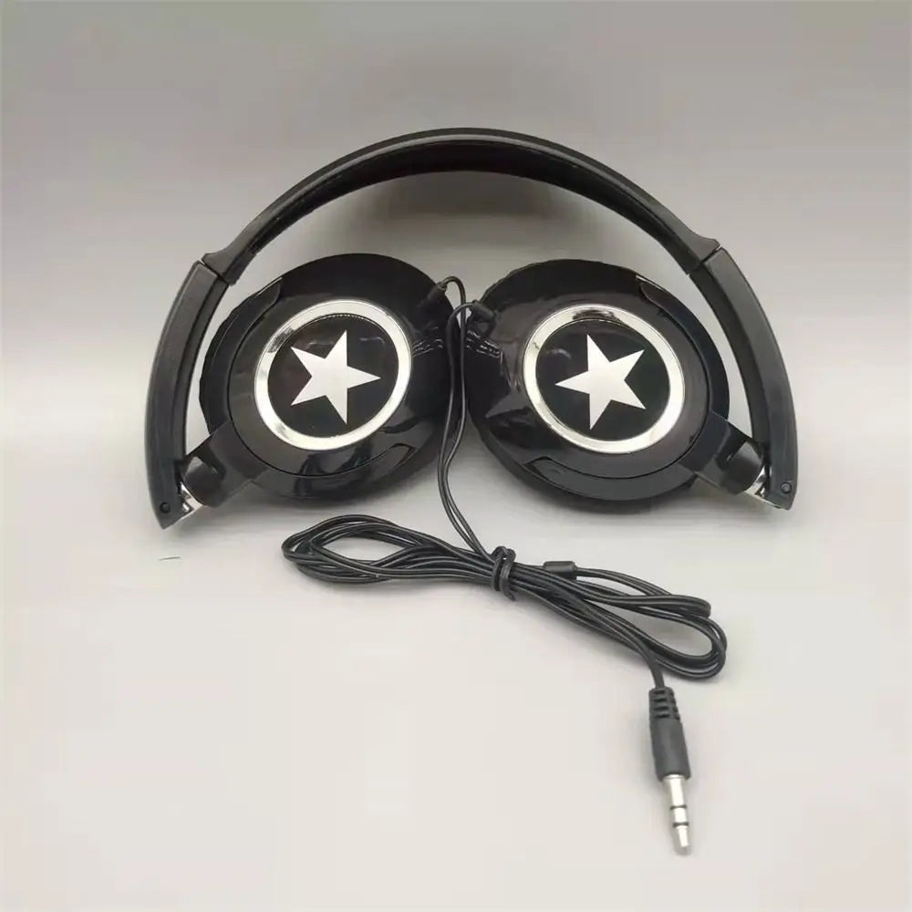 Sound Wired Headphones Over Ear Headset Bass HiFi Sound Music Stereo Earphones Flexible Adjustable Headset For PC Mobile