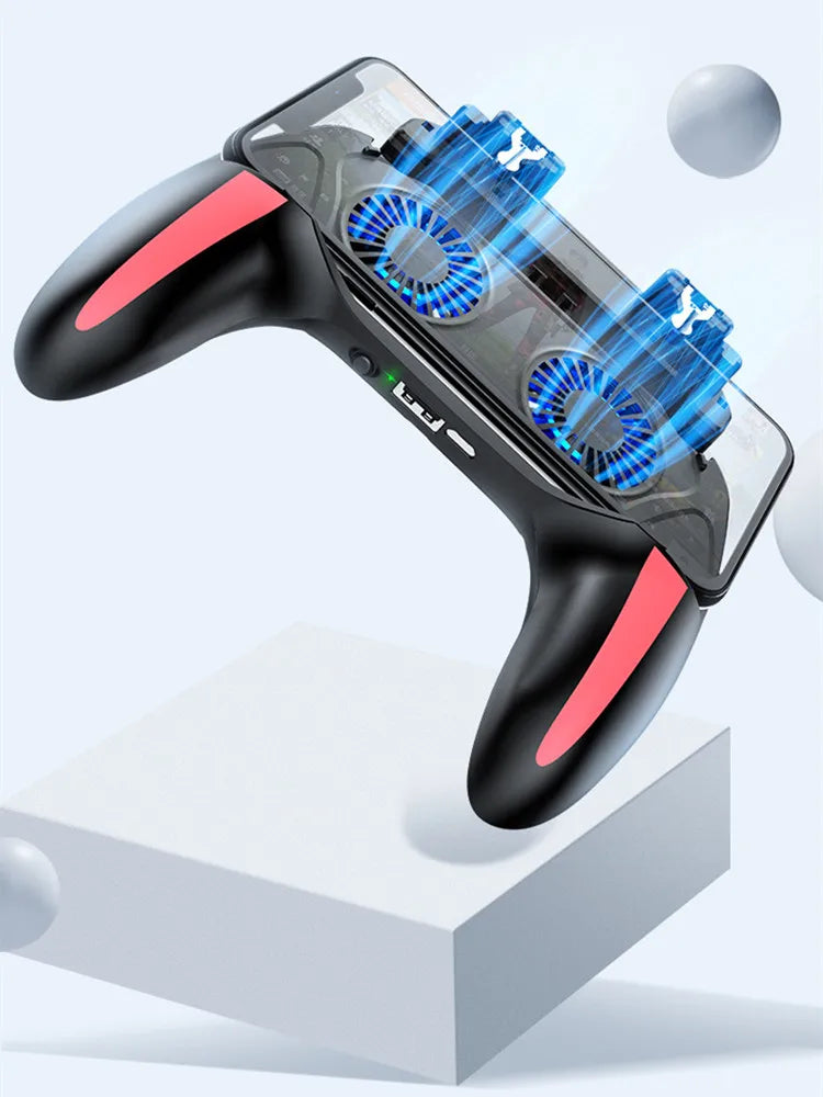 H10 4 Fingers Mobile Phone Game Handle with Radiator Aim Shooting Gamepad Joystick Controller for IOS Android Gaming Accessories