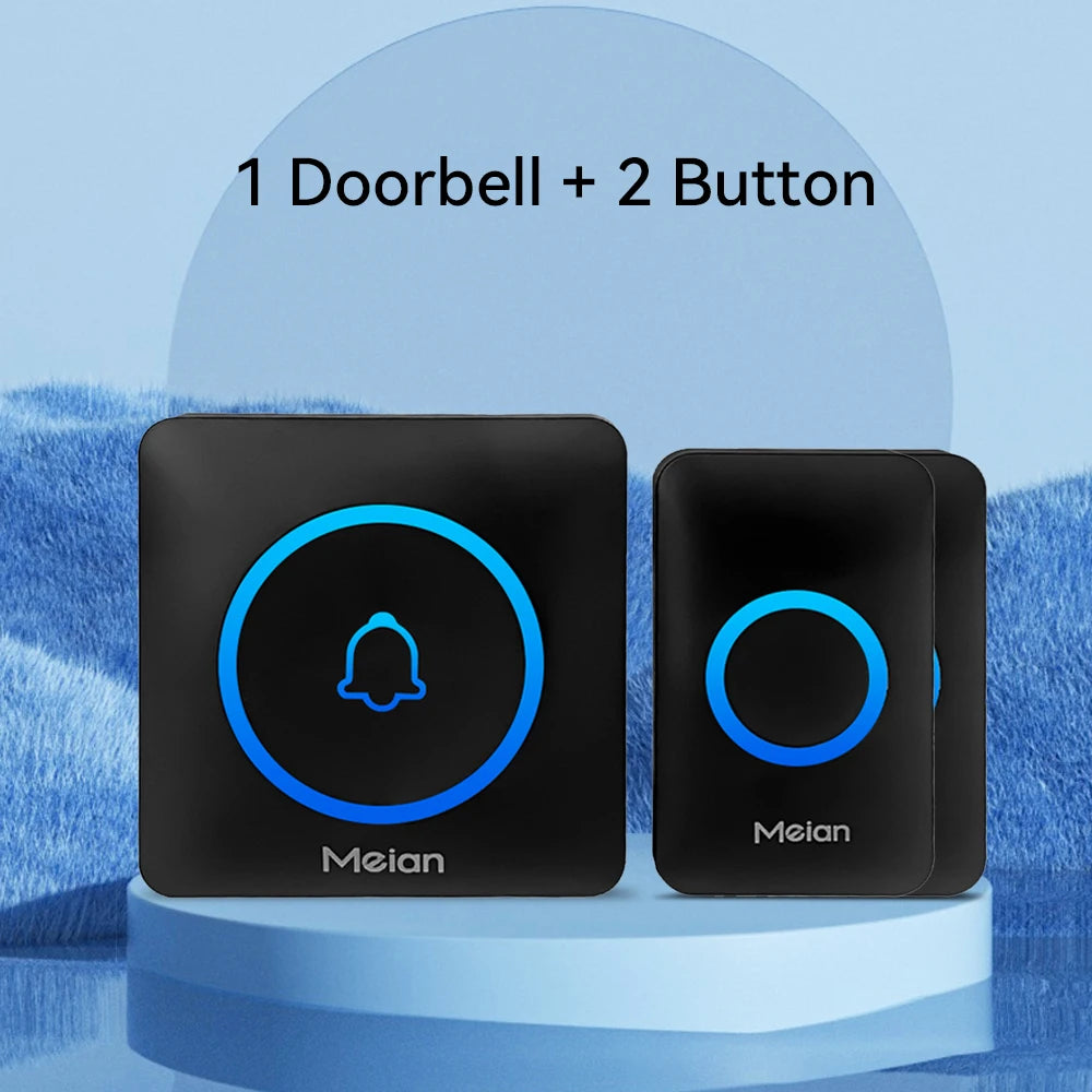 Meian-Smart Home Doorbell, Wireless Outdoor Doorbell, IP65 Waterproof Door Bell, 60 Songs, Smart Security Alarm, Door Bell Chime