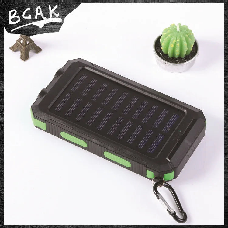 Real Capacity 200000mAh  Large Capacity Solar Power Bank New Portable With Lanyard Compass External Battery Outdoor Camping