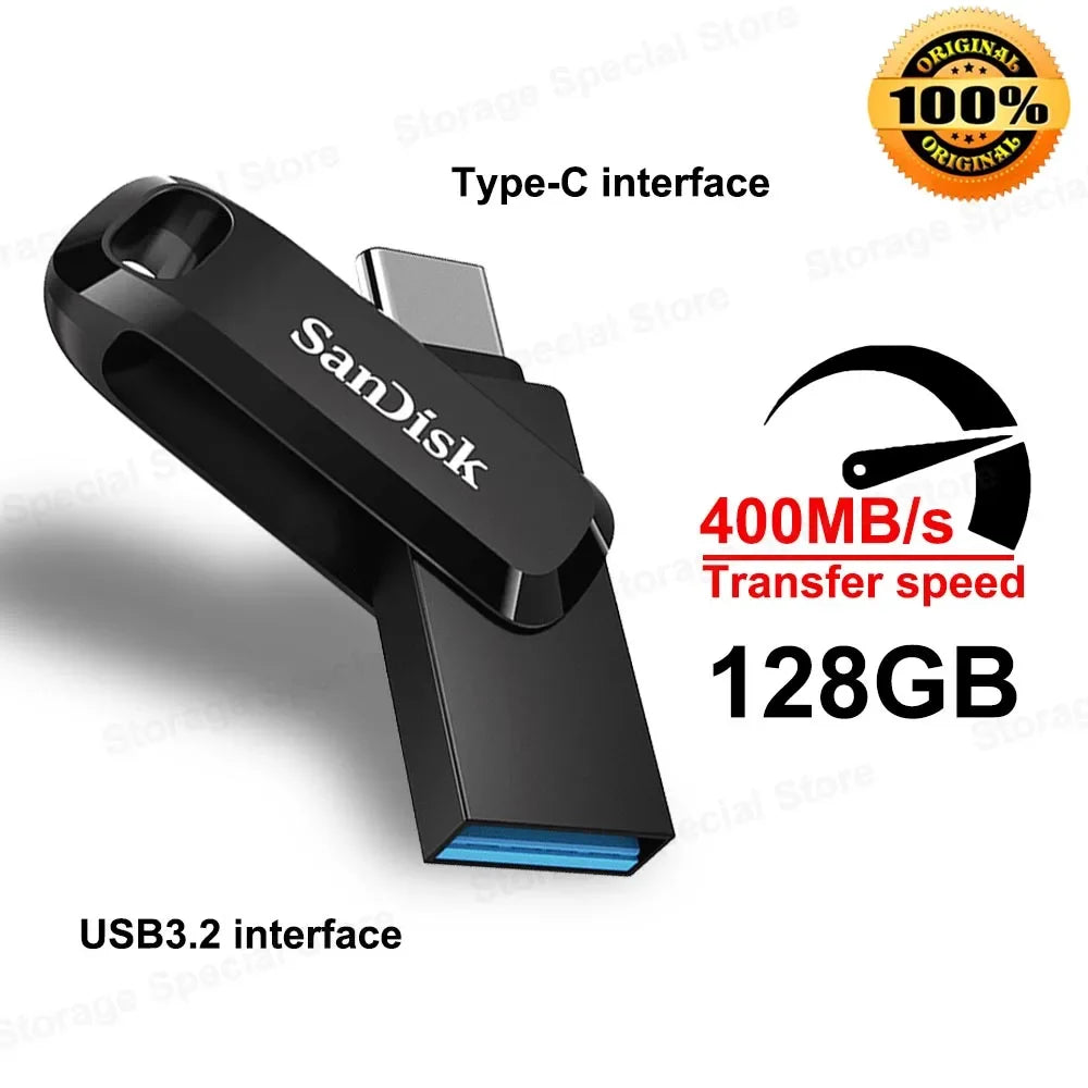For iPhone 15 Plus/Pro/Max Ultra Dual Drive Go OTG Flash Drive USB3.2 Type-C Pendrive 64G 128G 256G 512G for Smartphone Laptop